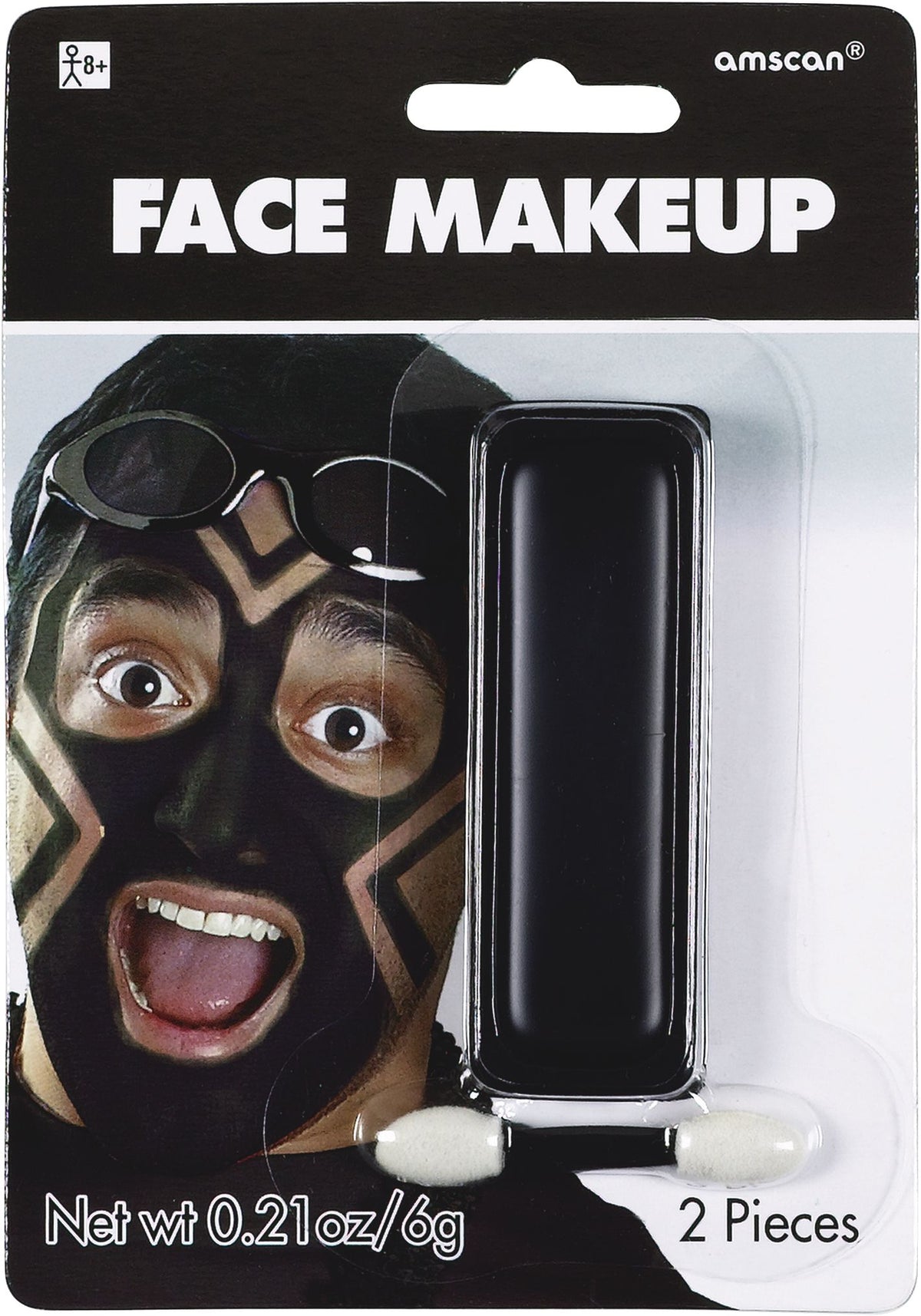 Black Face Paint Makeup with Applicator - 0.21 Oz.