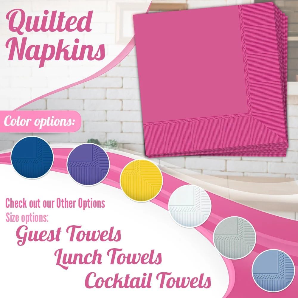 Bright Pink Luncheon Napkins - 6.5 in. - 50ct