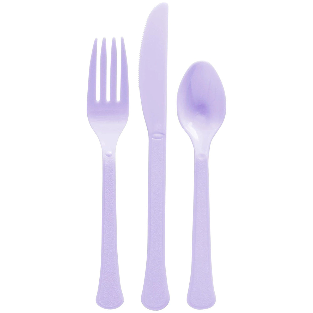 Lavender Heavyweight Plastic Cutlery Set - 80 Count