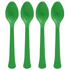 Festive Green Plastic Spoons - Solid Colors Collection - 7.5 in.