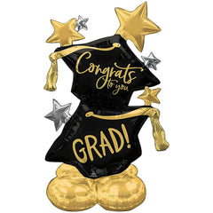50-Inch Foil Air Walker Graduation Balloon - "Congrats Grad"