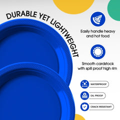 Little Gym - 9 In. Dark Blue Plastic Plates | 50 Ct.