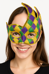 Glitter Harlequin Mardi Gras Masquerade Mask