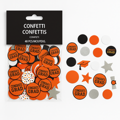 Orange Graduation Die-Cut Confetti