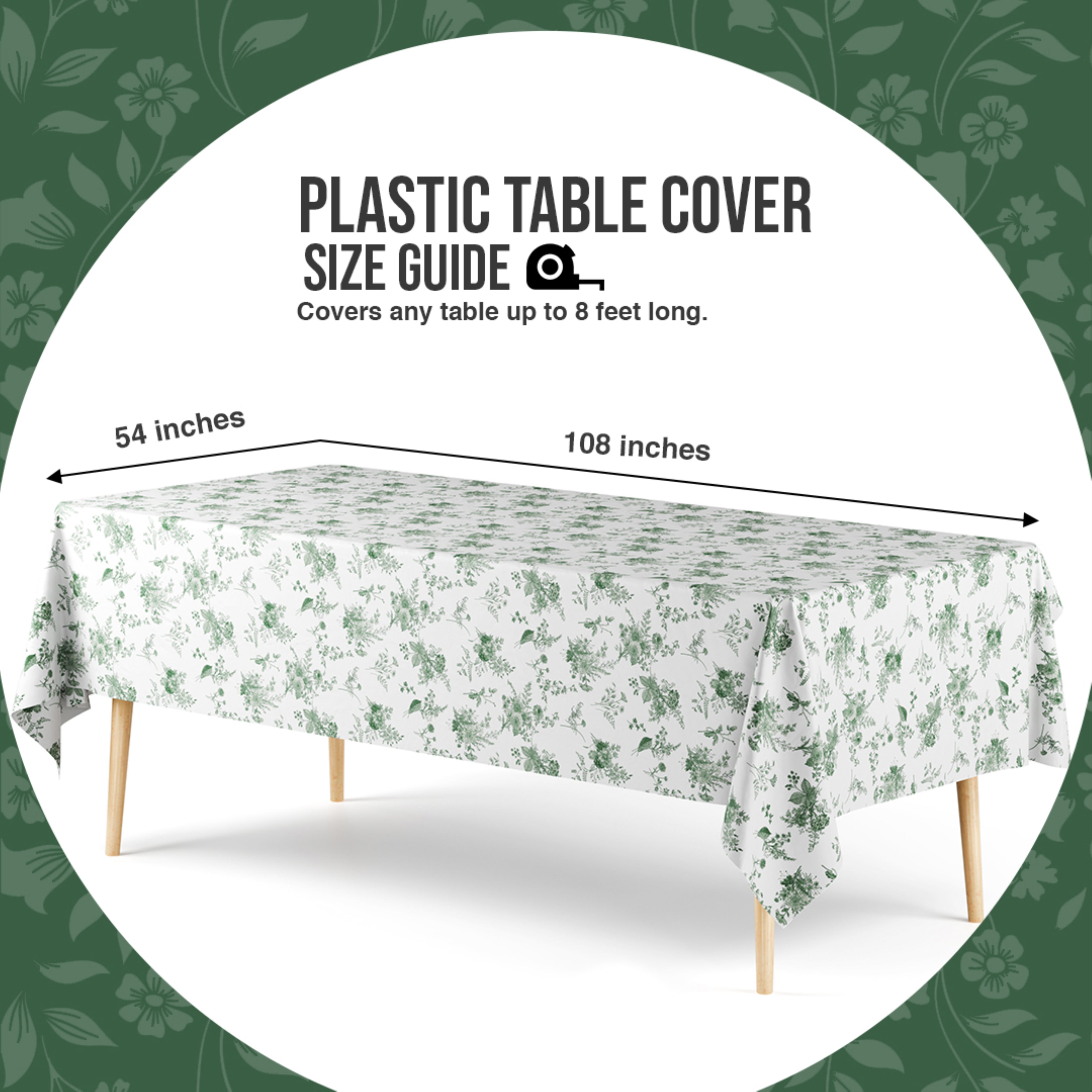 Trendables Premium Verdure Table Cover 54 x 108 - 2 Pack