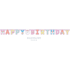 Little Gym - Unicorn "Happy Birthday" DIY Customizable Hanging Garland Banner Decoration, Multi-Coloured, 126-in, for Birthday Party