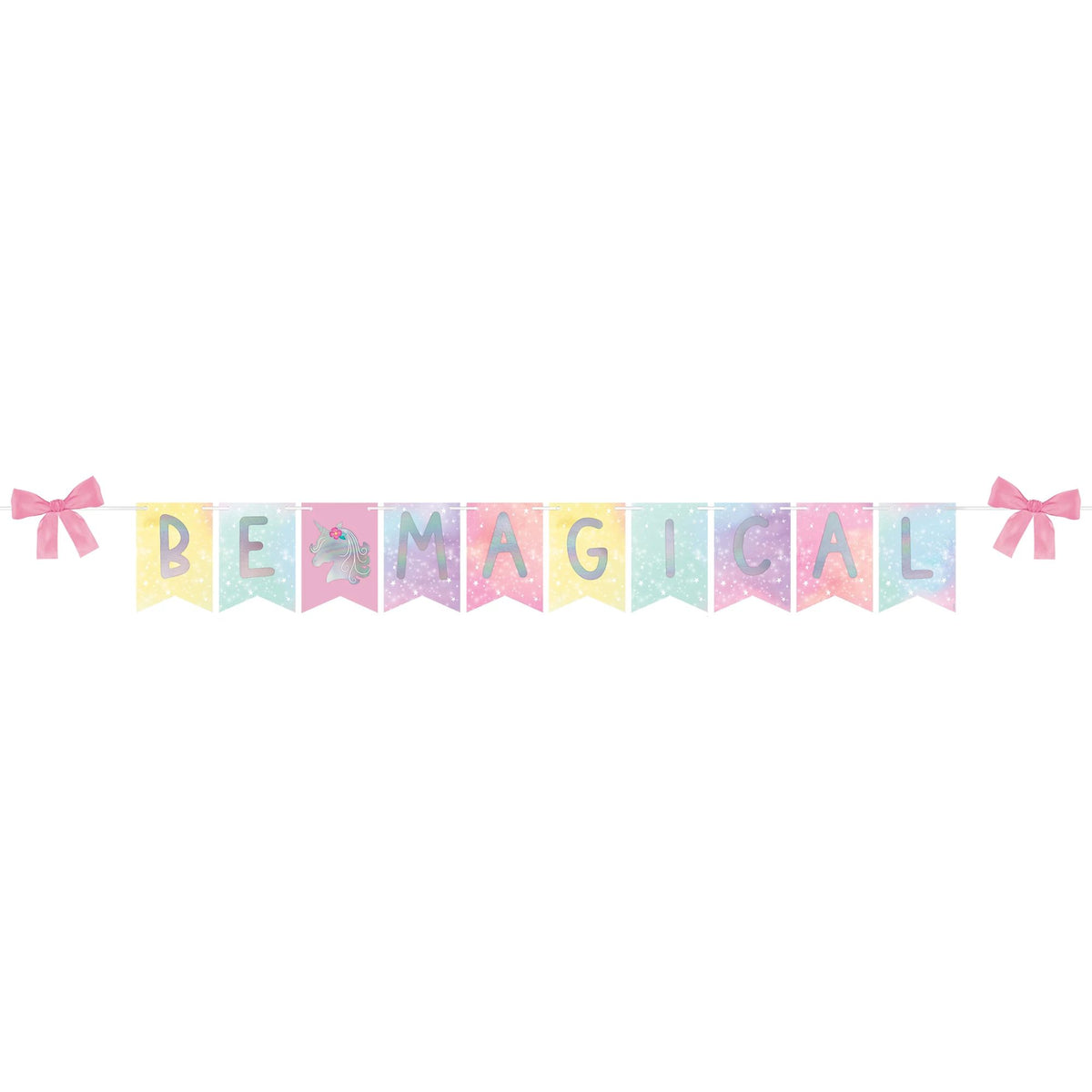 Little Gym - Unicorn "Be Magical" Hanging Garland Banner Decoration, Multi-Coloured, 12-ft, for Birthday Party