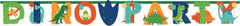 Little Gym - Dino-Mite "Happy Birthday"  Dinosaur Hanging Garland Banner Decoration, Green/Blue/Orange, 12.75-in, 2-pk, for Birthday Party