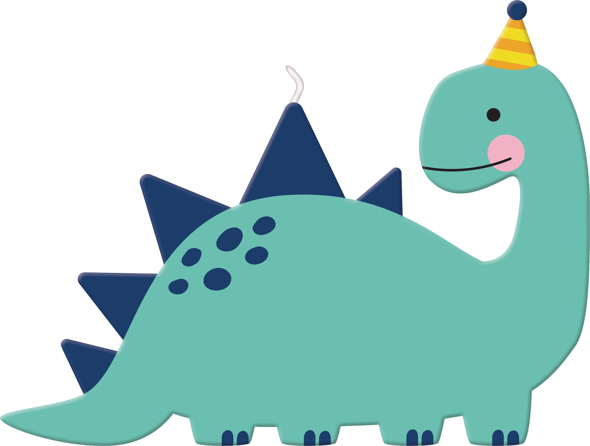 Little Gym - Dino-Mite Dinosaur Wax Candle, Blue, 4.5-in, for Birthday Party