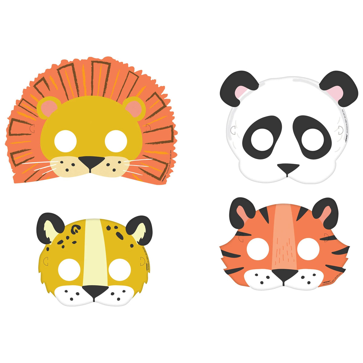 Little Gym - Get Wild Lion/Cheetah/Tiger/Panda Jungle Animal Masks, Multi-Coloured, One Size, Wearable Costume Accessory for Birthdays