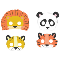 Little Gym - Get Wild Lion/Cheetah/Tiger/Panda Jungle Animal Masks, Multi-Coloured, One Size, Wearable Costume Accessory for Birthdays