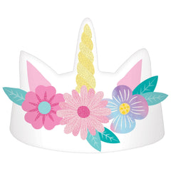Little Gym - Unicorn Flower Crown with Horn Headband, Multi-Coloured, One Size, 8-pk, Wearable Accessories for Birthdays