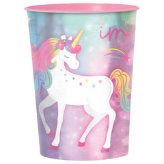 Little Gym - Unicorn Plastic Reusable Favour Cup, Blue/Pink, 16-oz, for Birthday Party