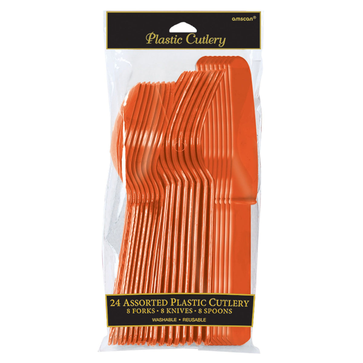 Little Gym - Vibrant Orange Assorted Plastic Cutlery Set