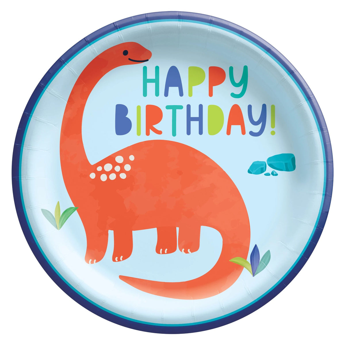 Little Gym - Dino-Mite Birthday Paper Plates - 6.75" (8 Count)
