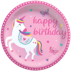 Little Gym - Enchanting Unicorn Birthday Paper Plates - 8.5"