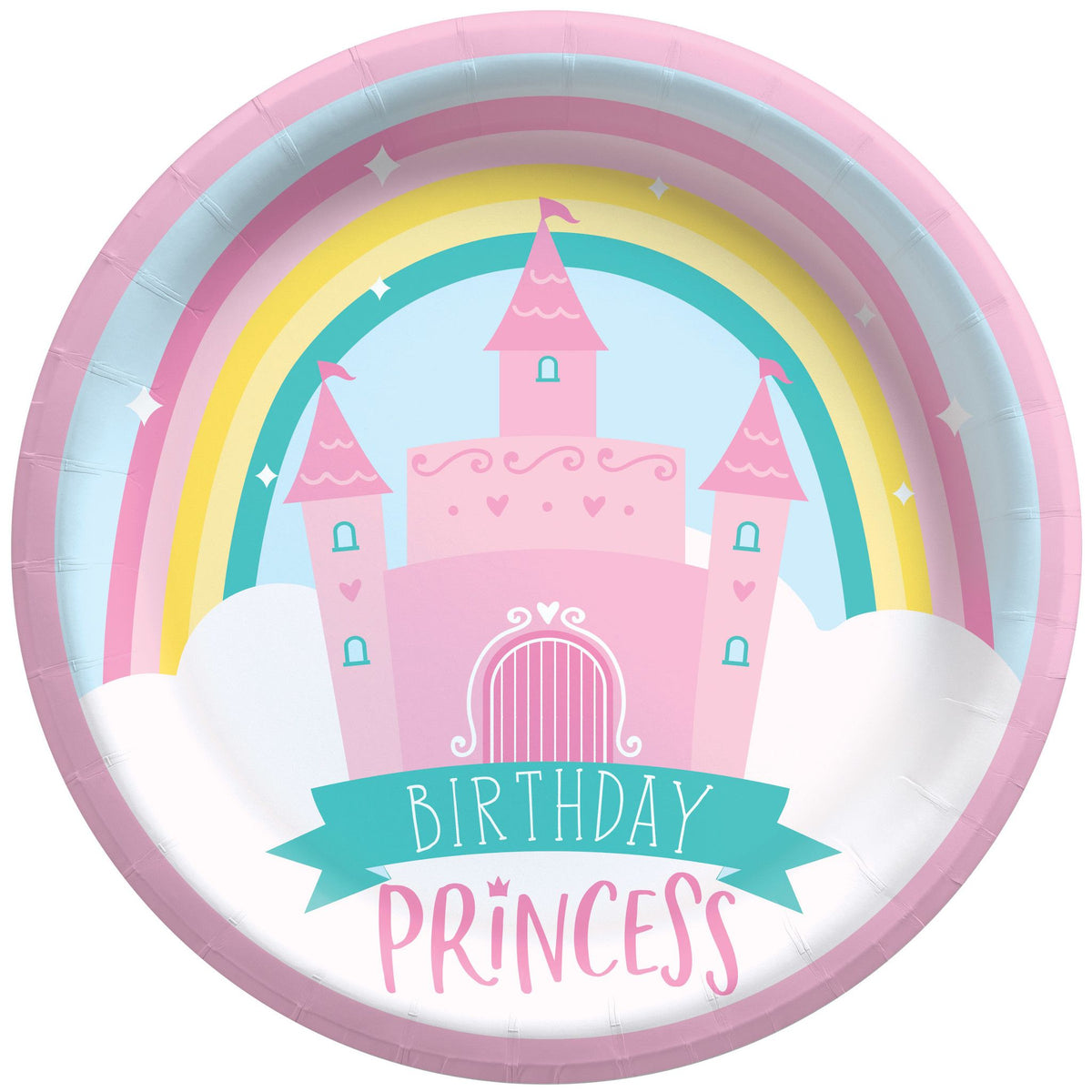 Little Gym - Princess Castle Birthday Party Plates - 8.5" Round