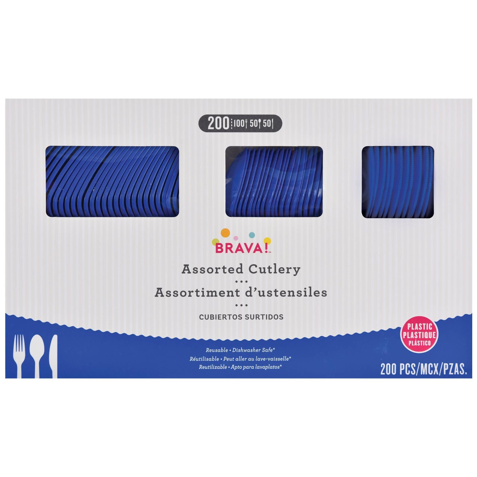 Little Gym - Royal Blue Assorted Plastic Cutlery Set