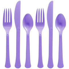 Little Gym - Vibrant Purple Plastic Cutlery Set - Assorted