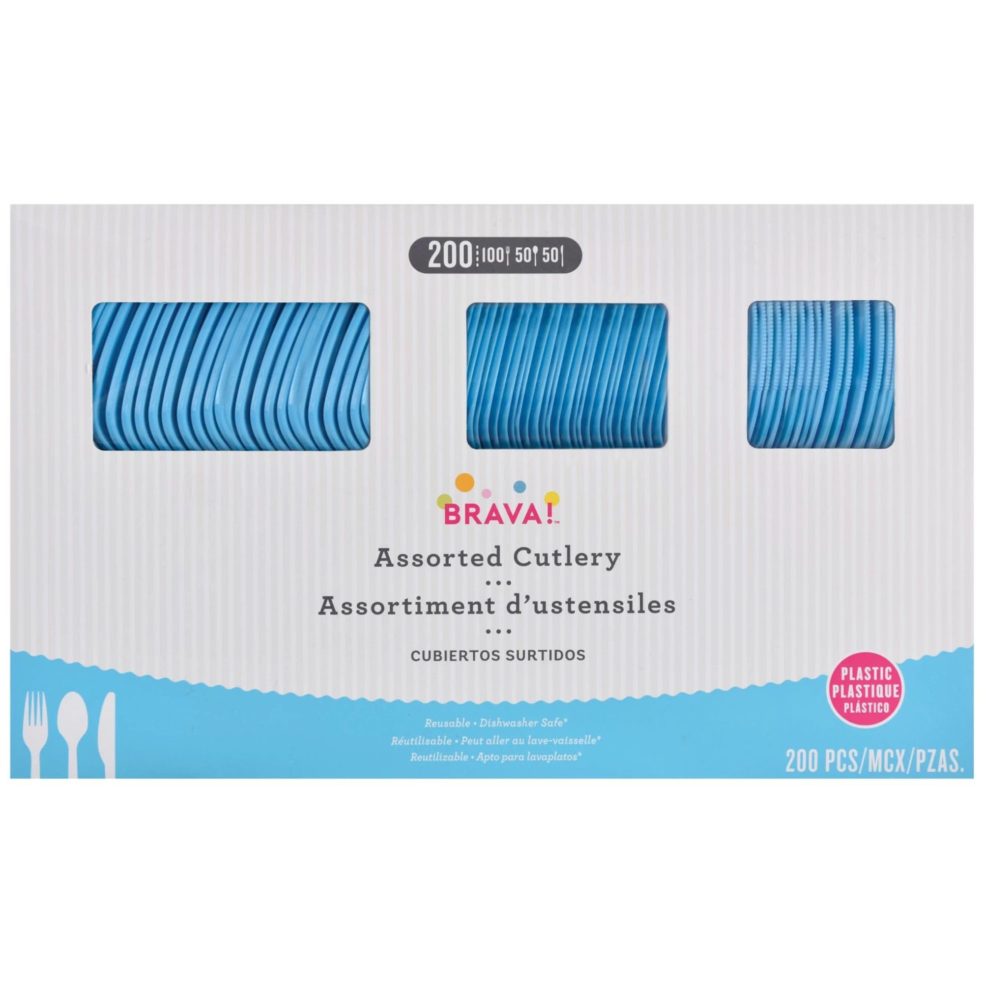 Little Gym - Caribbean Blue Assorted Plastic Cutlery Set