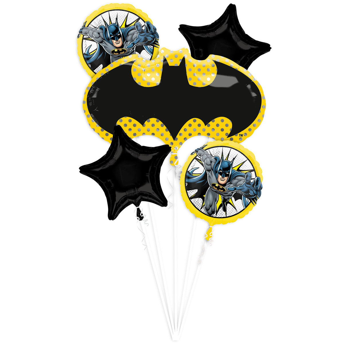 Little Gym - Dynamic Batman Foil Balloon Bouquet - 5 Piece Set