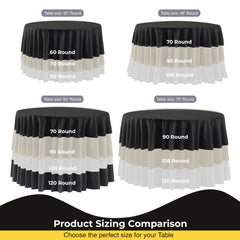 12pack Premium 90" Round Black Table Cover