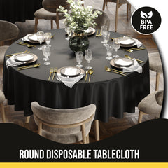 12pack Premium 90" Round Black Table Cover