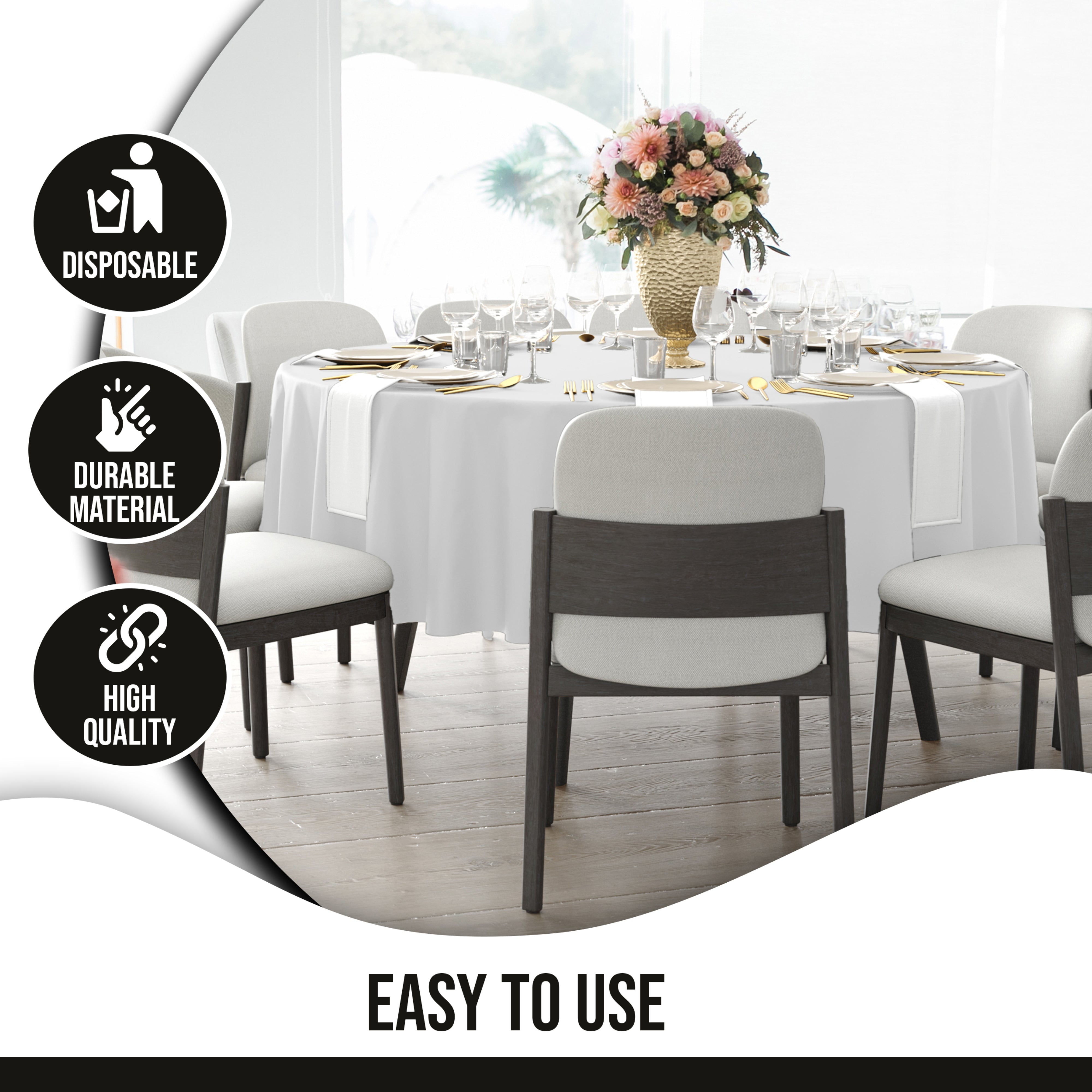 12pack Premium 90" Round White Table Cover