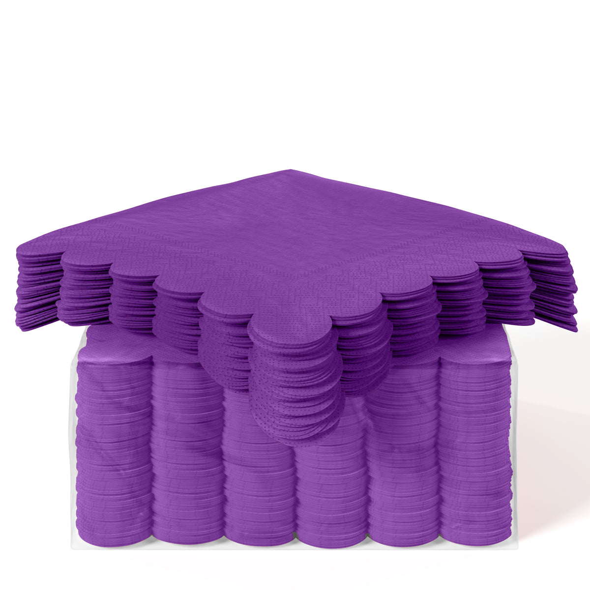 Purple Scallop Beverage Napkins - 50 Ct.