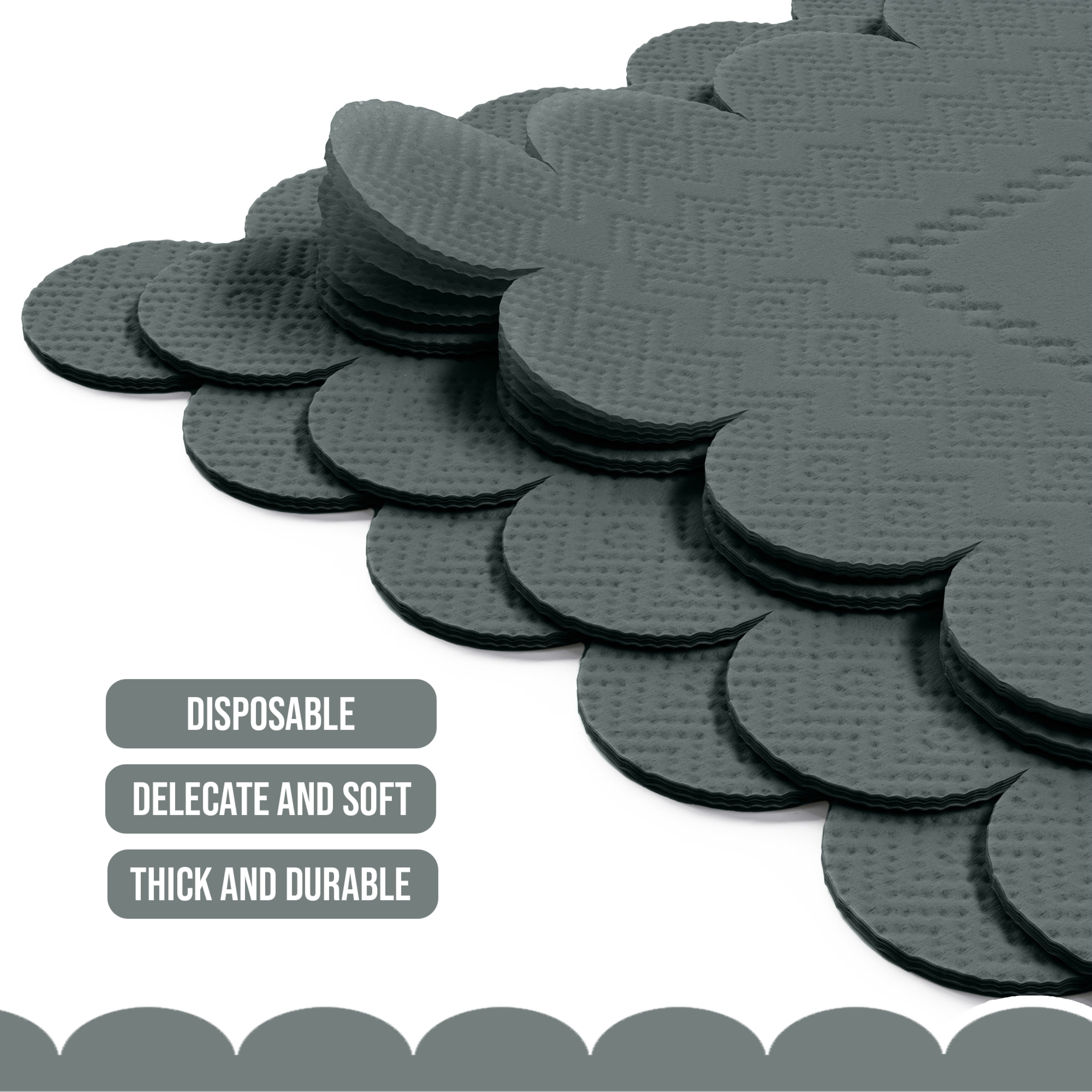 Silver Scallop Beverage Napkins - 50 Ct.