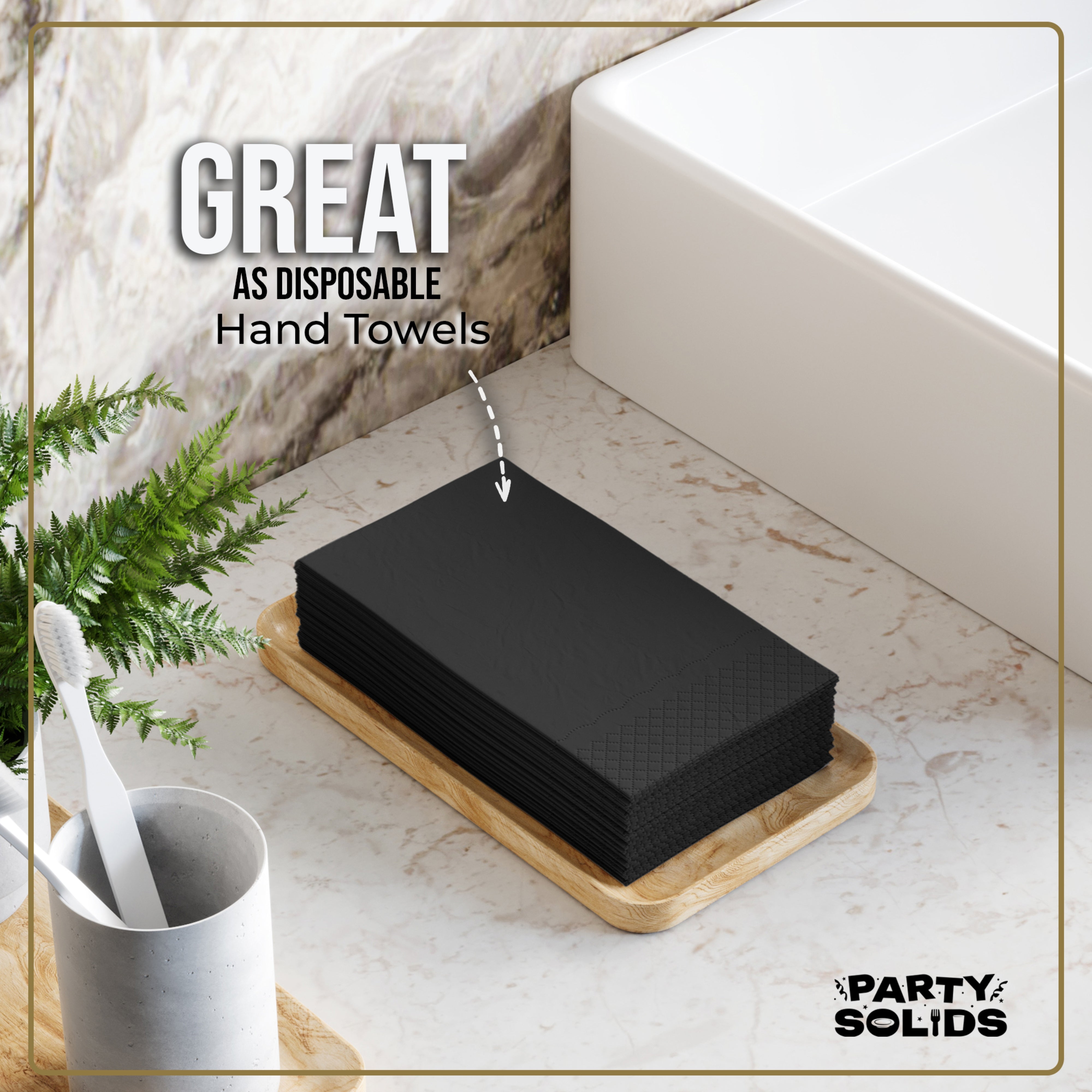 Black Guest Towel Napkins - 40 Ct.