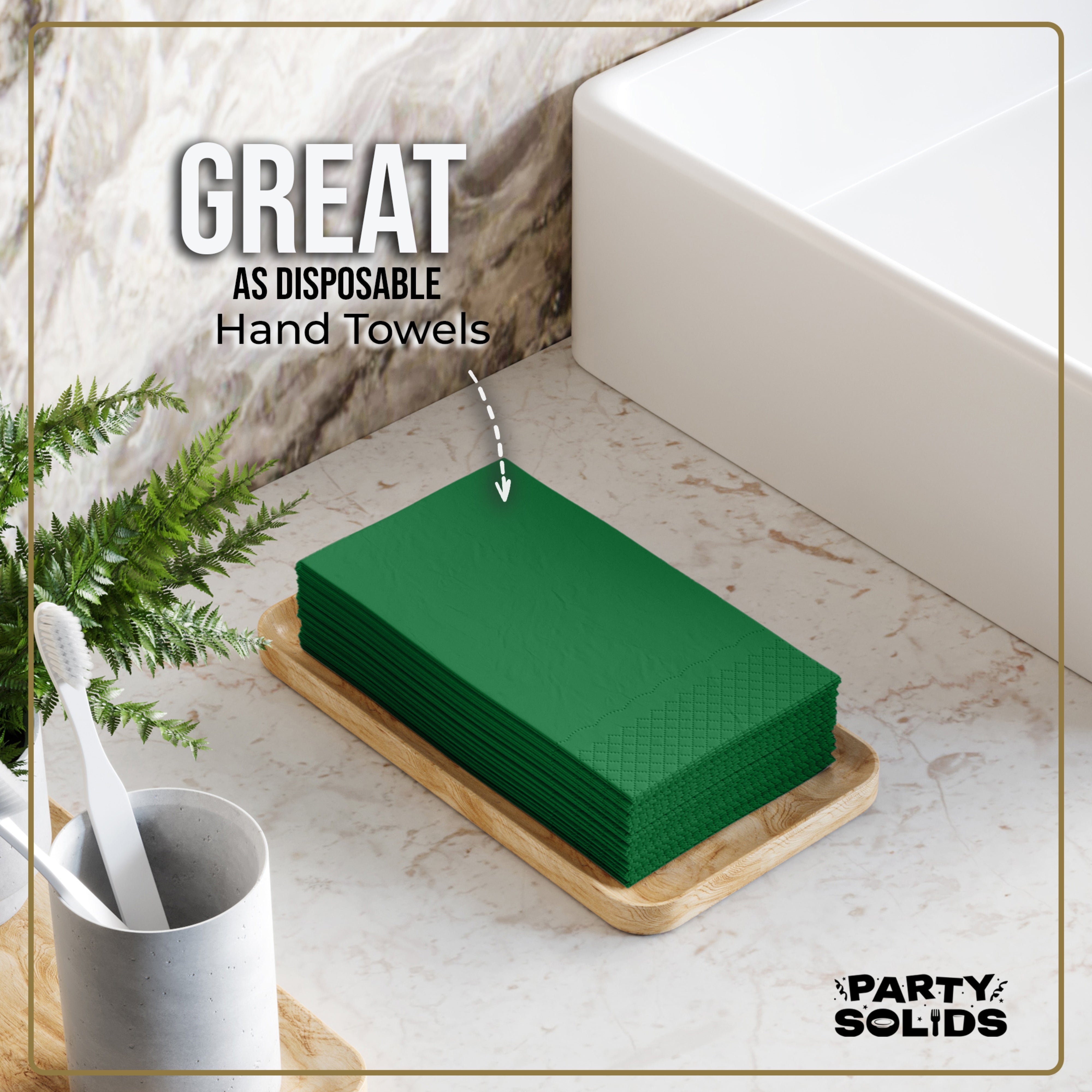Emerald Green Guest Towel Napkins - 40 Ct.