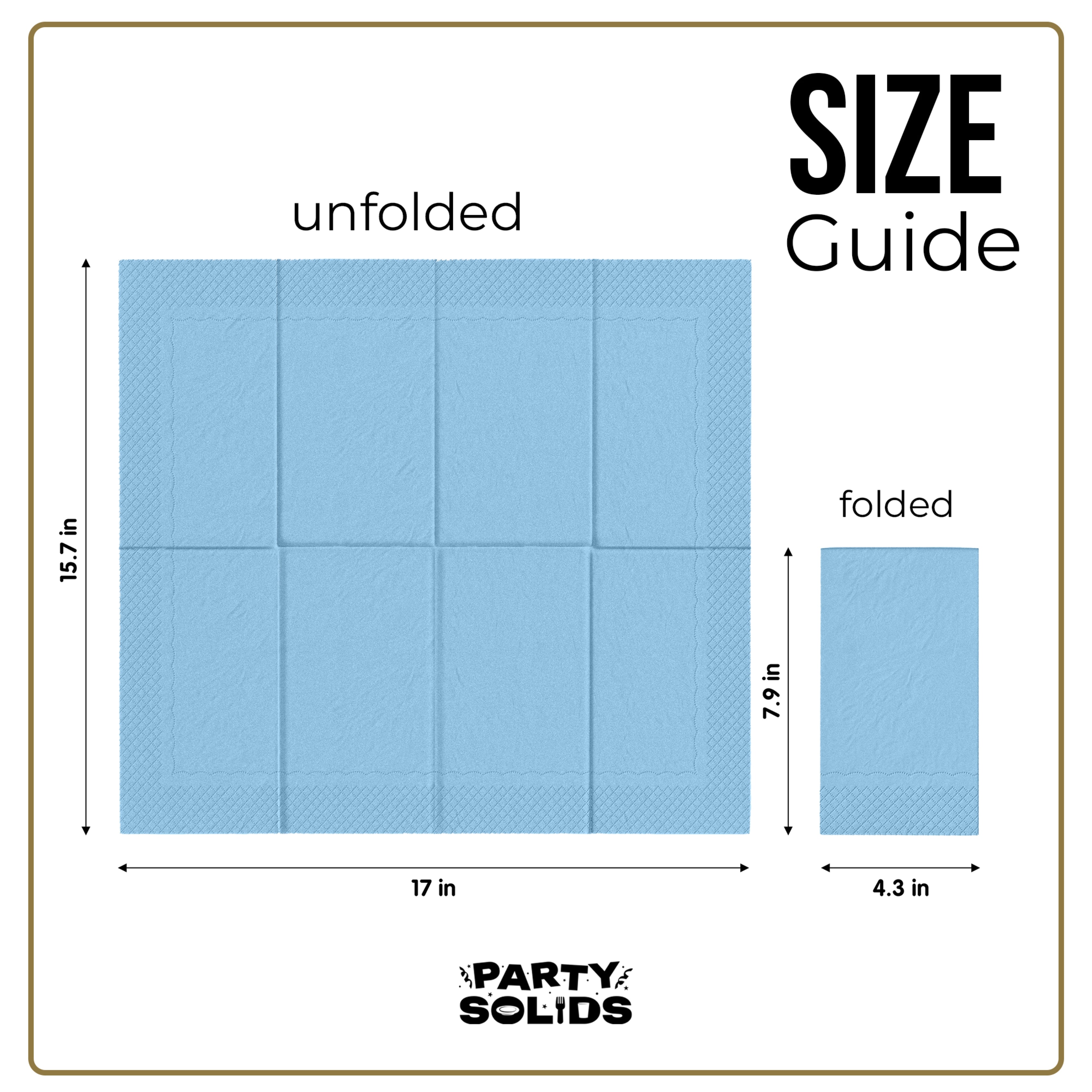 Light Blue Guest Towel Napkins - 40 Ct.