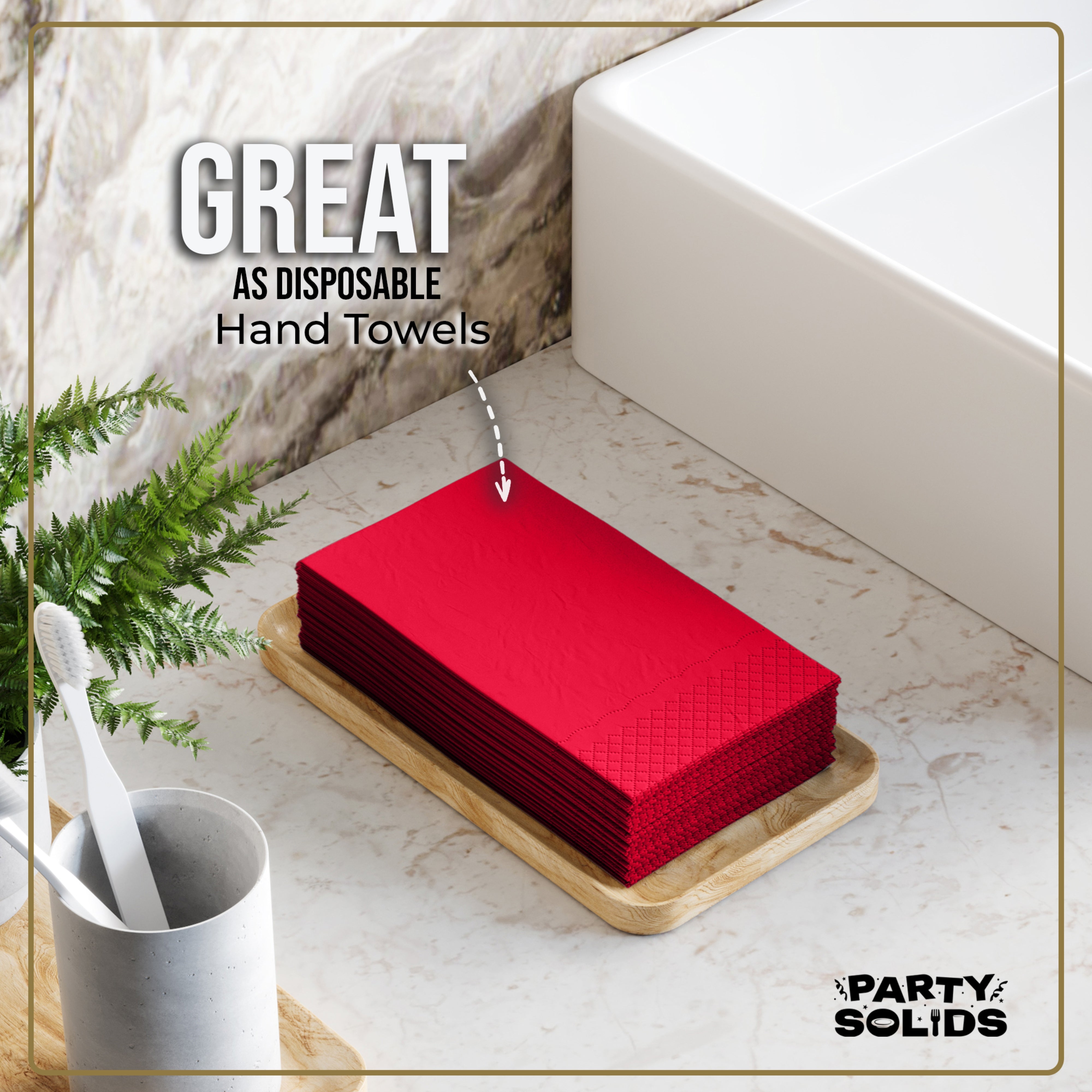 Red Guest Towel Napkins - 40 Ct.