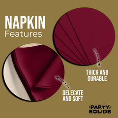 Burgundy Dinner Napkins - 50 Ct.