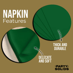 Emerald Green Dinner Napkins - 50 Ct.