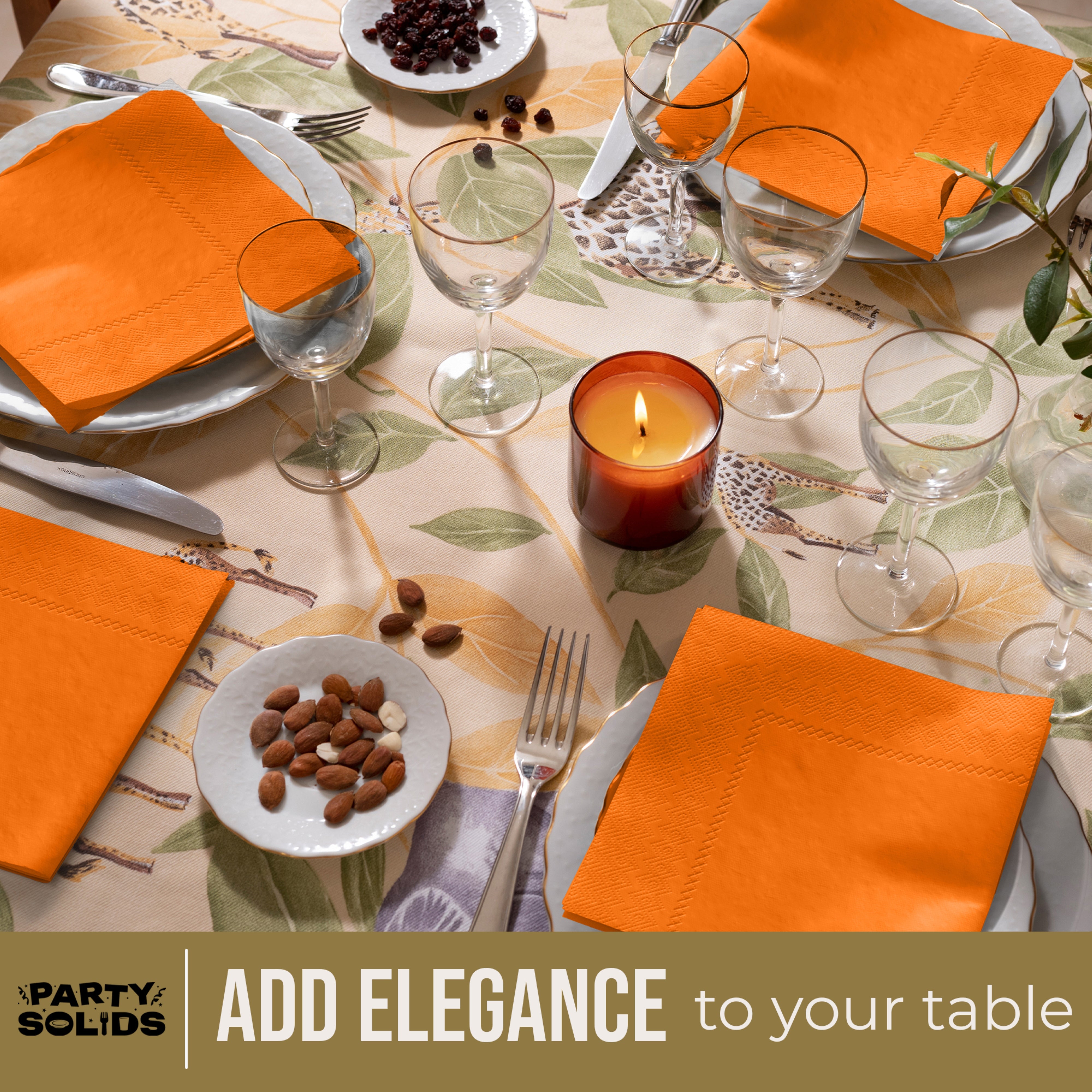 Orange Dinner Napkins - 50 Ct.