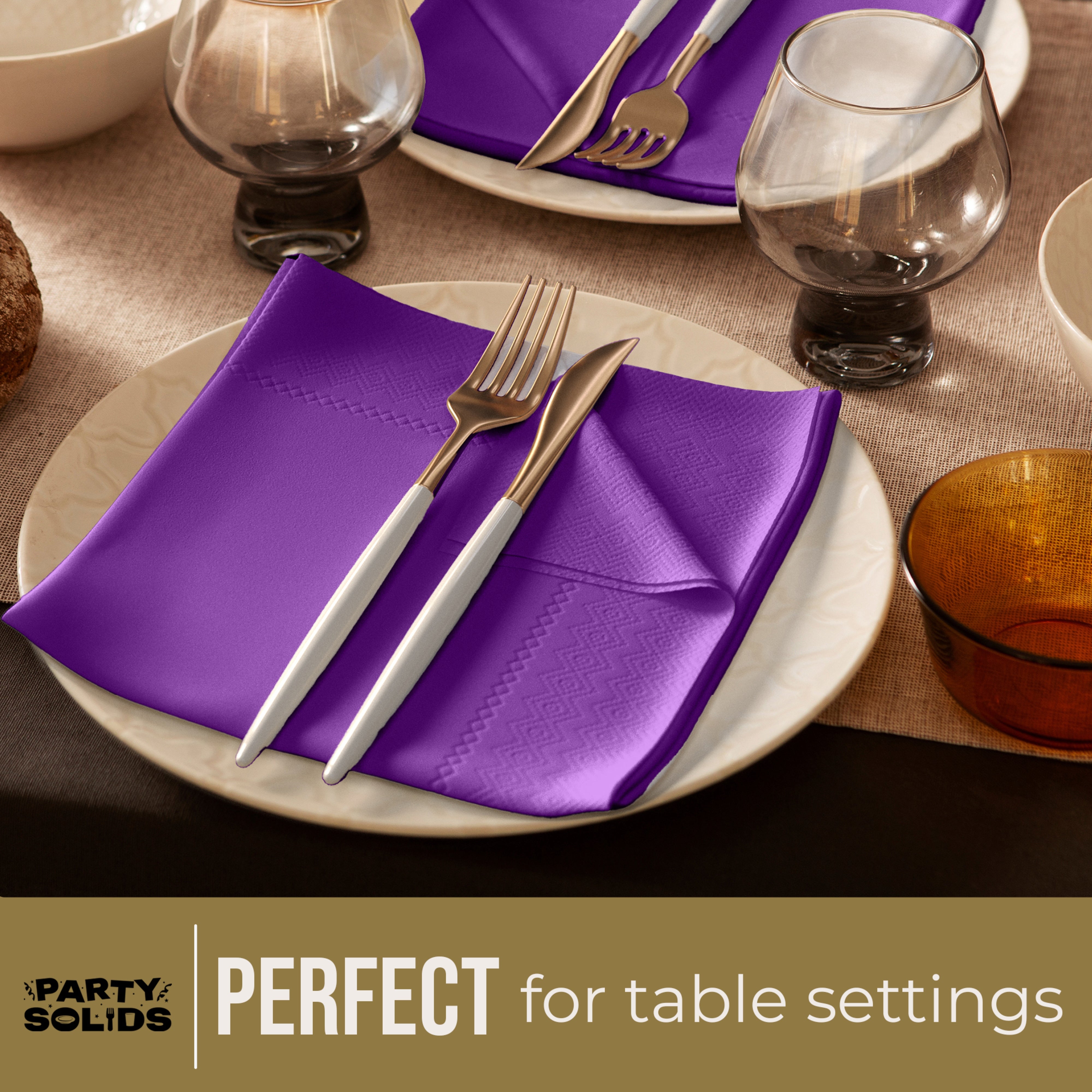 Purple Dinner Napkins - 50 Ct.