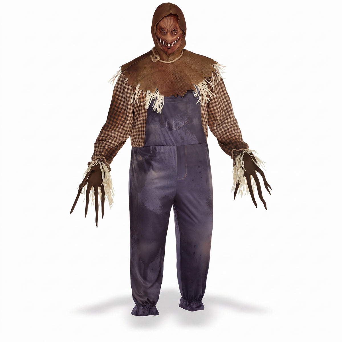 Men's Sinister Scarecrow Halloween Costume with Mask and Gloves