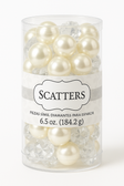 Pearl & Diamond Table Scatter Confetti - Elegant Wedding Decor, 63-Pack
