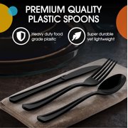 PMA - Black Cutlery Combo Set | 50 Forks, 50 Spoons, and 50 Knives