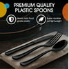 PMA - Black Cutlery Combo Set | 50 Forks, 50 Spoons, and 50 Knives