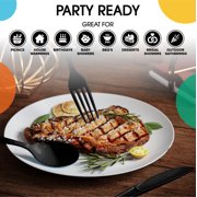PMA - Black Cutlery Combo Set | 50 Forks, 50 Spoons, and 50 Knives