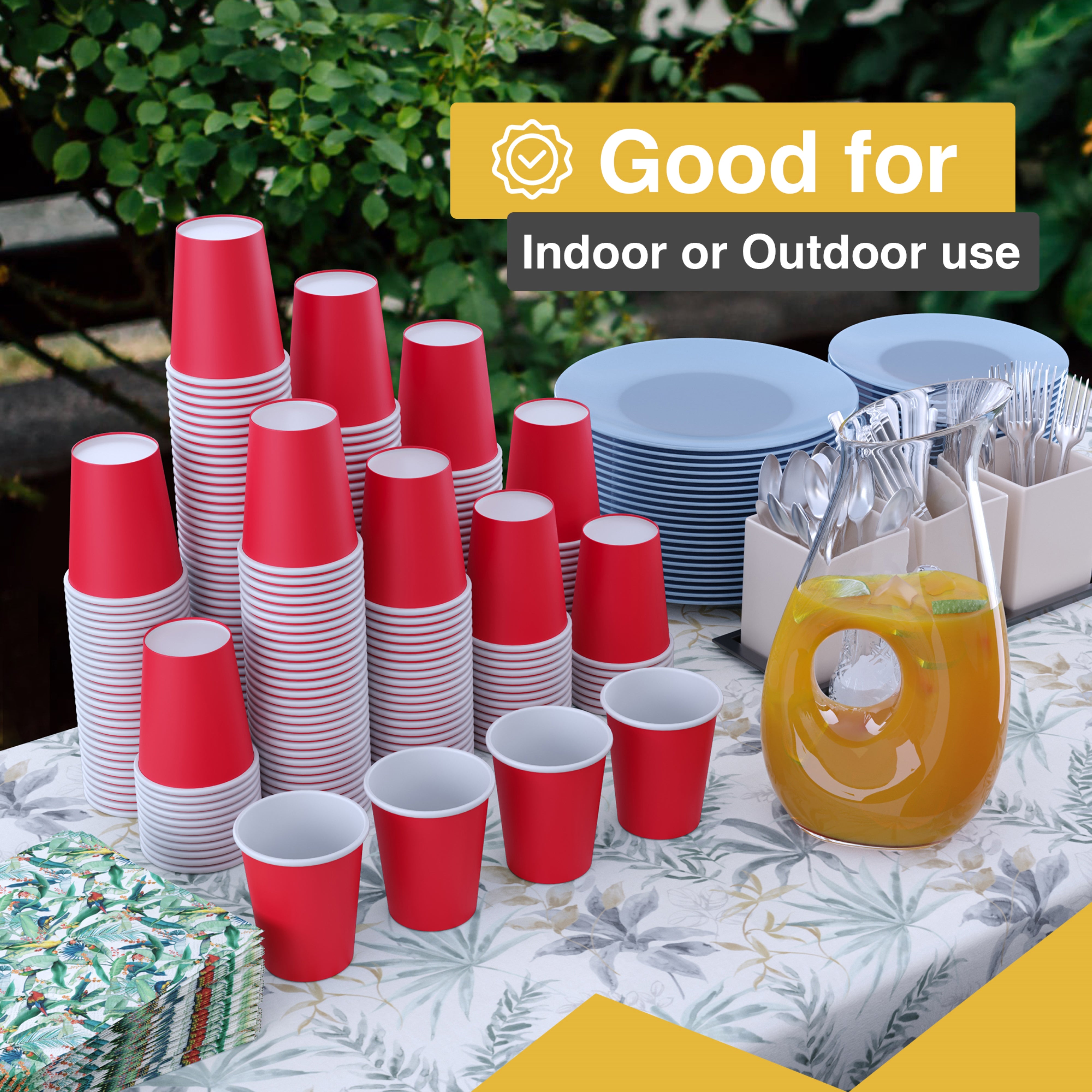 PMA - 9 Oz. Red Paper Cups | 50 Count