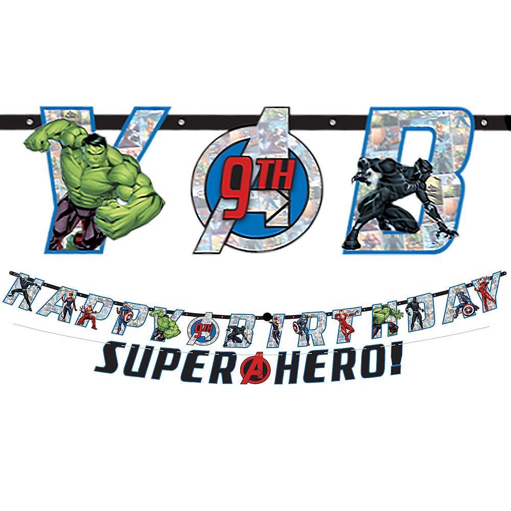 PMA - Marvel Avengers Customizable Birthday Banner Kit