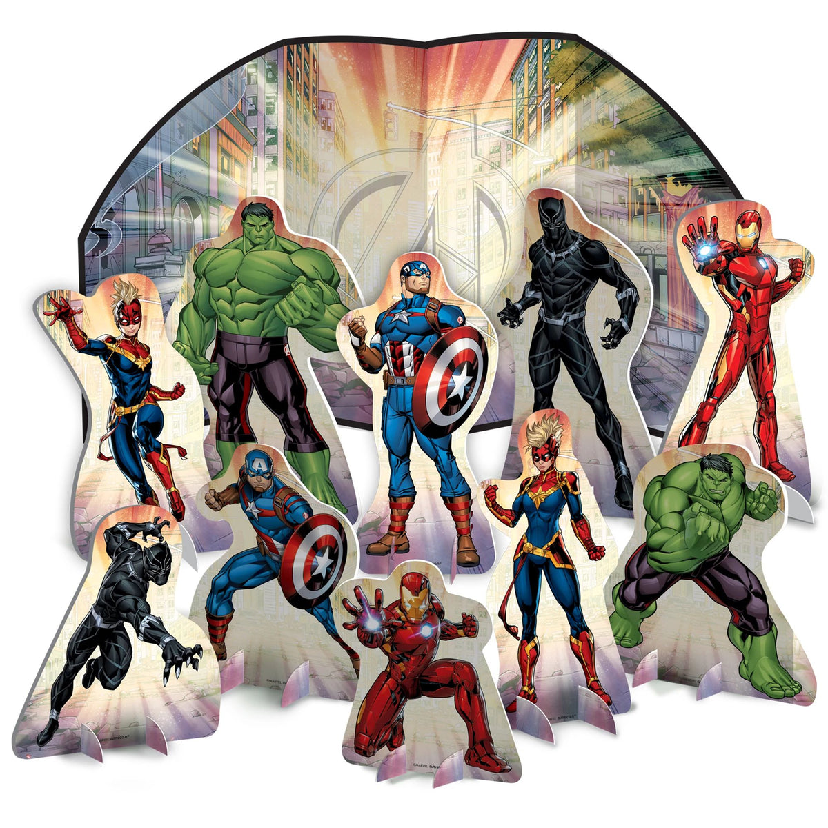 PMA - Marvel Avengers Power Unite Table Decorating Kit - 11-Piece Set
