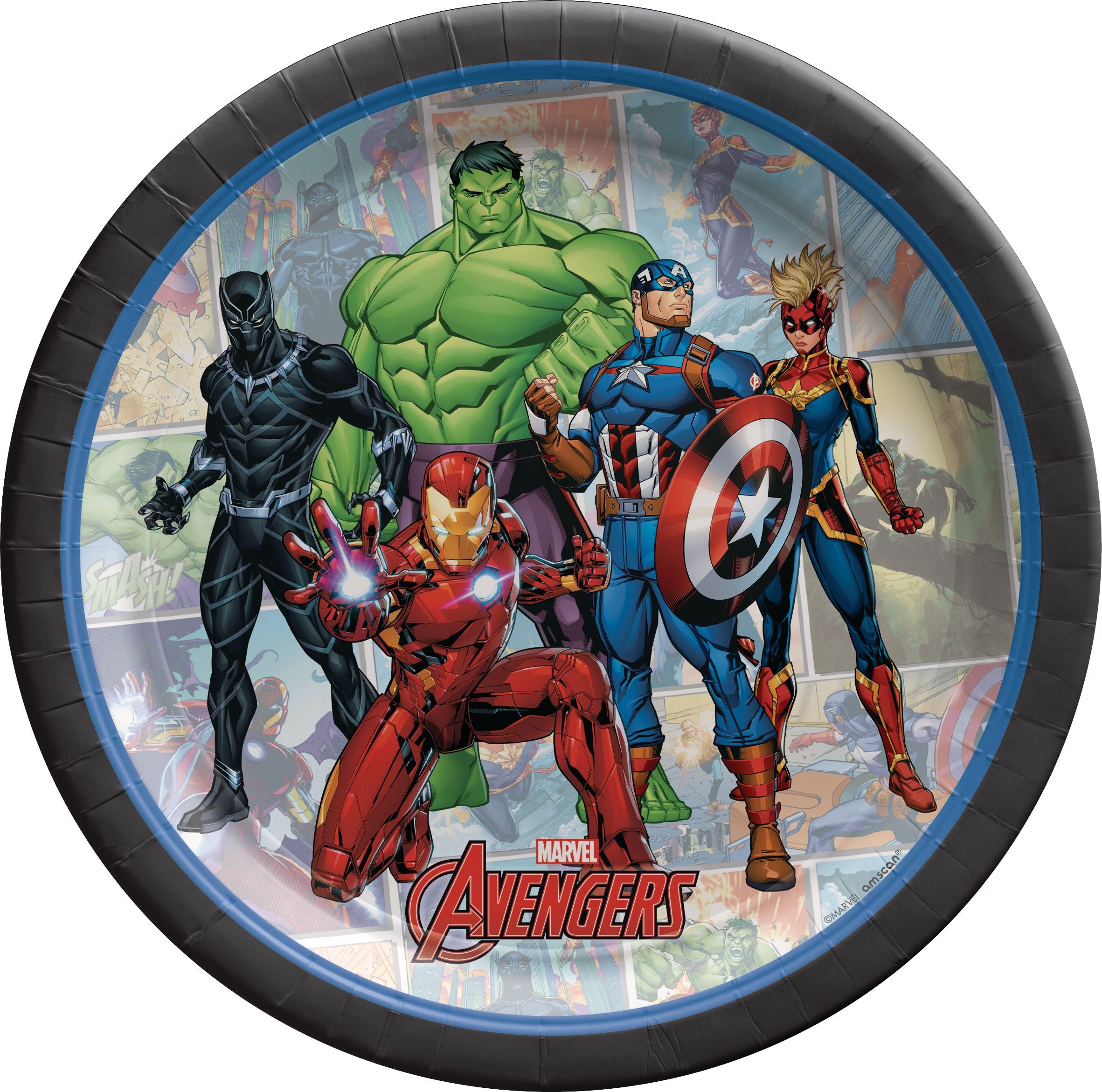 PMA - Marvel Avengers Powers Unite 7" Round Dessert Plates - 8 Pack