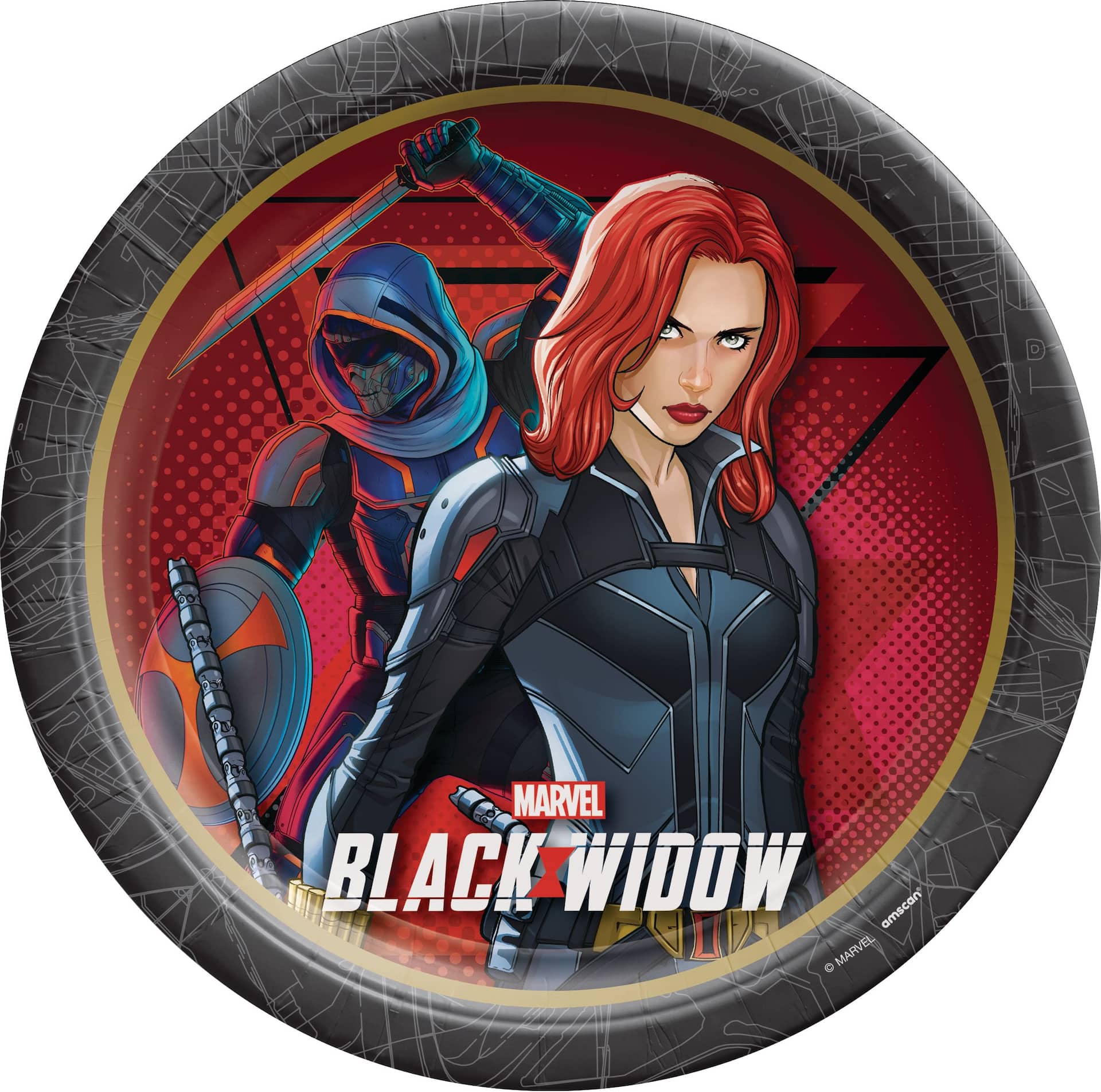 PMA - Marvel Black Widow 9-Inch Round Paper Plates - 8 Pack