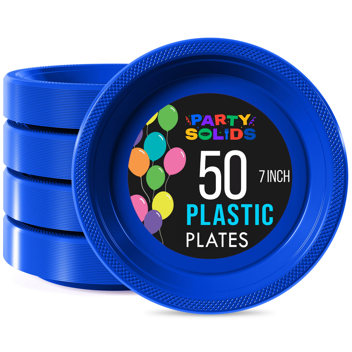 PMA - 7 In. Dark Blue Plastic Plates | 50 Count