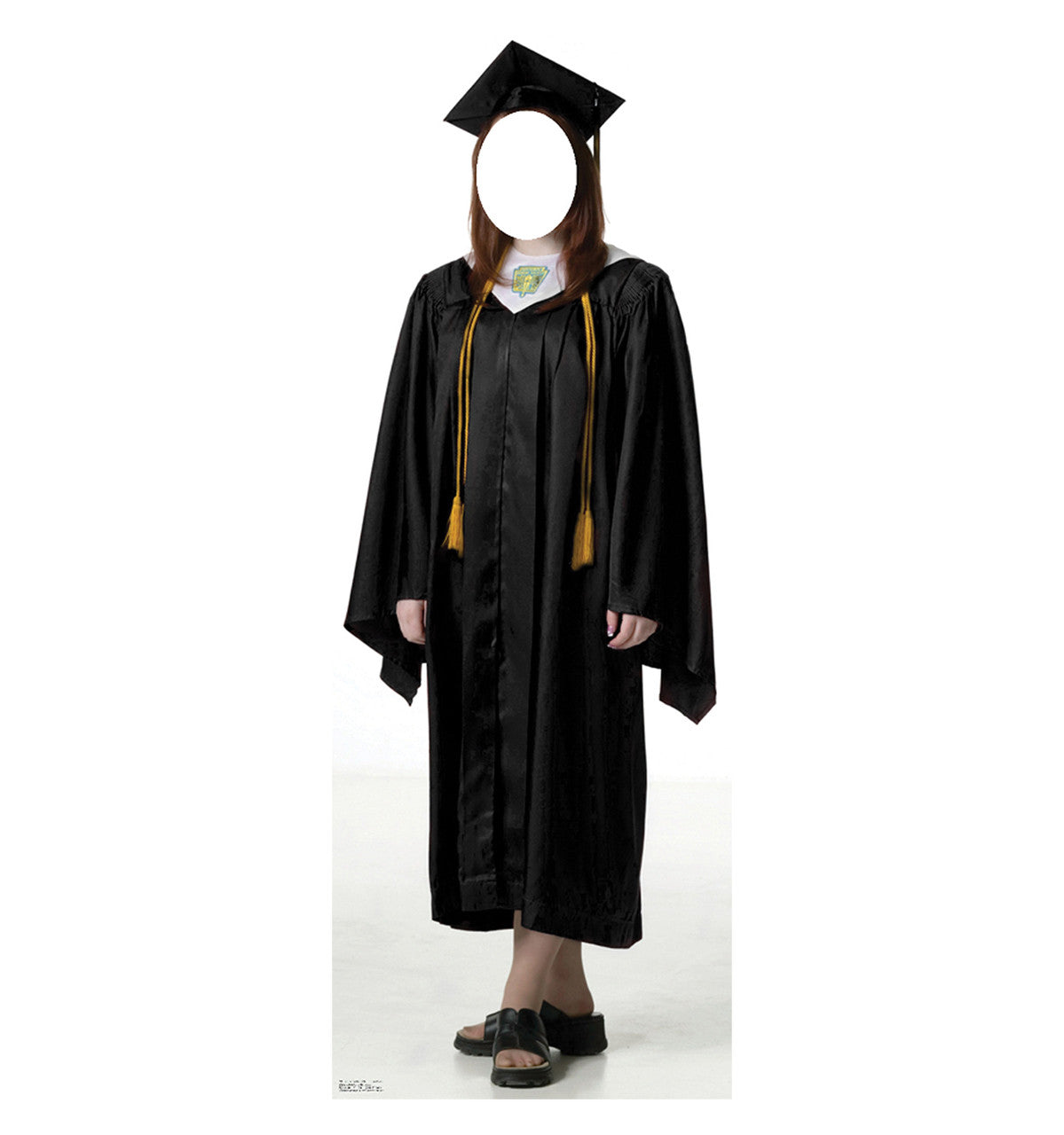 Female Graduate Black Cap & Gown Standin